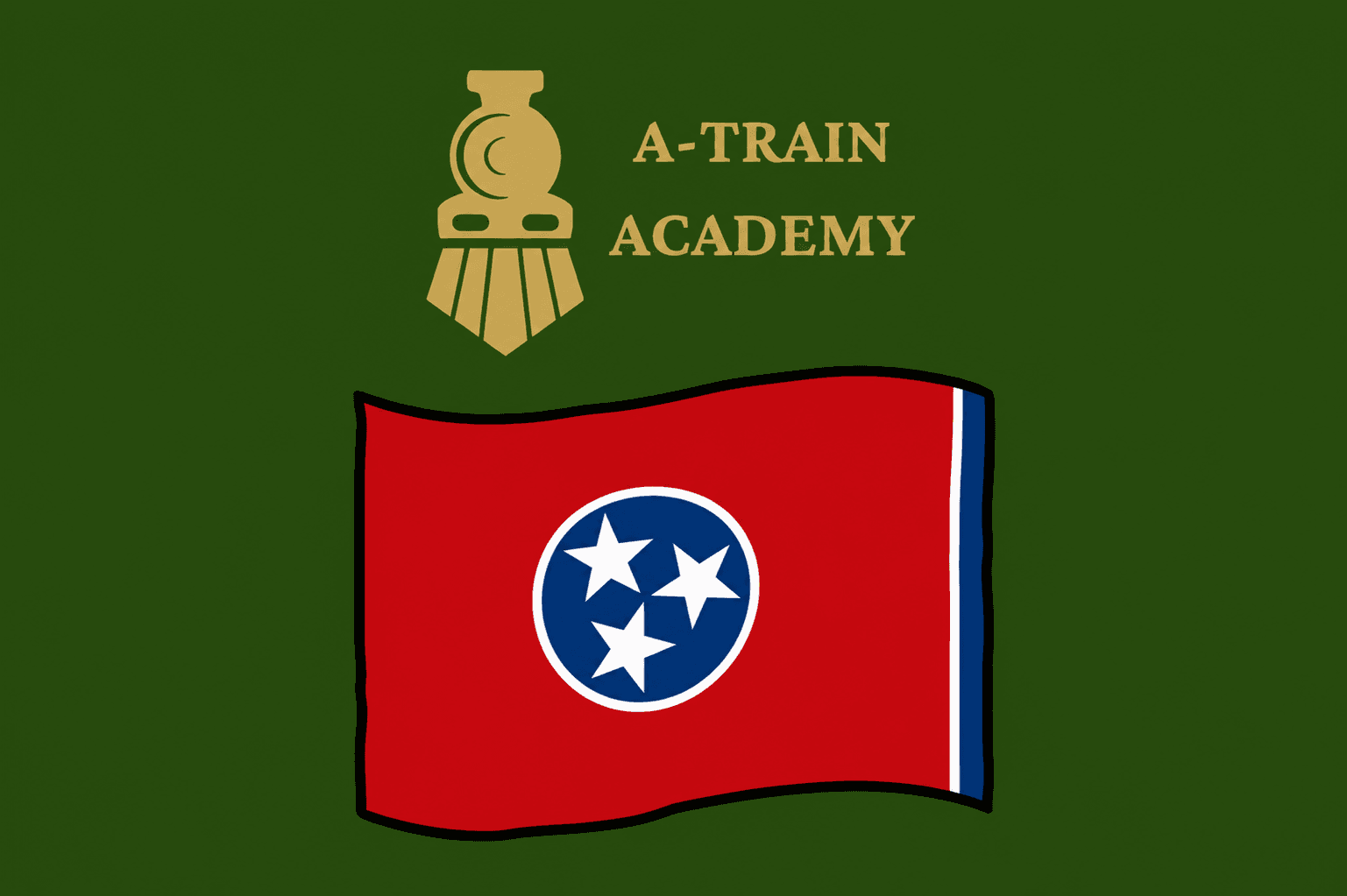 A-Train Academy Tennessee home inspector course graphic with the Tennessee state flag